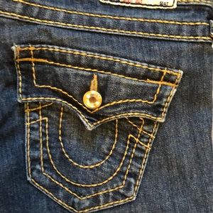 True religion flared bootcut jeweled jeans